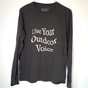 Outdoor Voices Small Graphite Gray Long Sleeve Graphic TShirt
